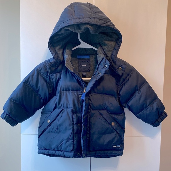 Baby Gap boys 18-24 months Navy winter down puffer coat - Picture 1 of 7